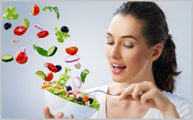 eating vegetable salad while treating varicose veins